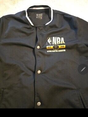 080726 NBA rare Black Print Official Logo Men Snap Button Warm Up Classic Jersey